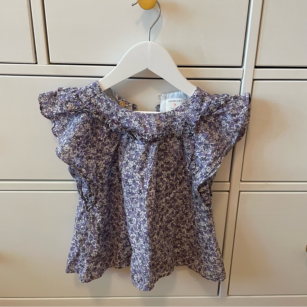 Crewcuts Purple Floral Blouse Size XS
